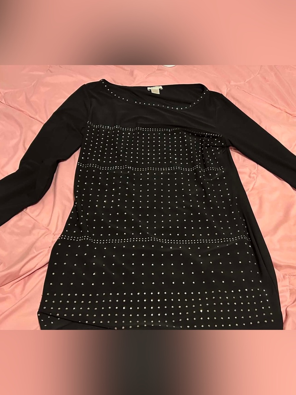 Cache Black Stud-Embellished Women's Dress size large